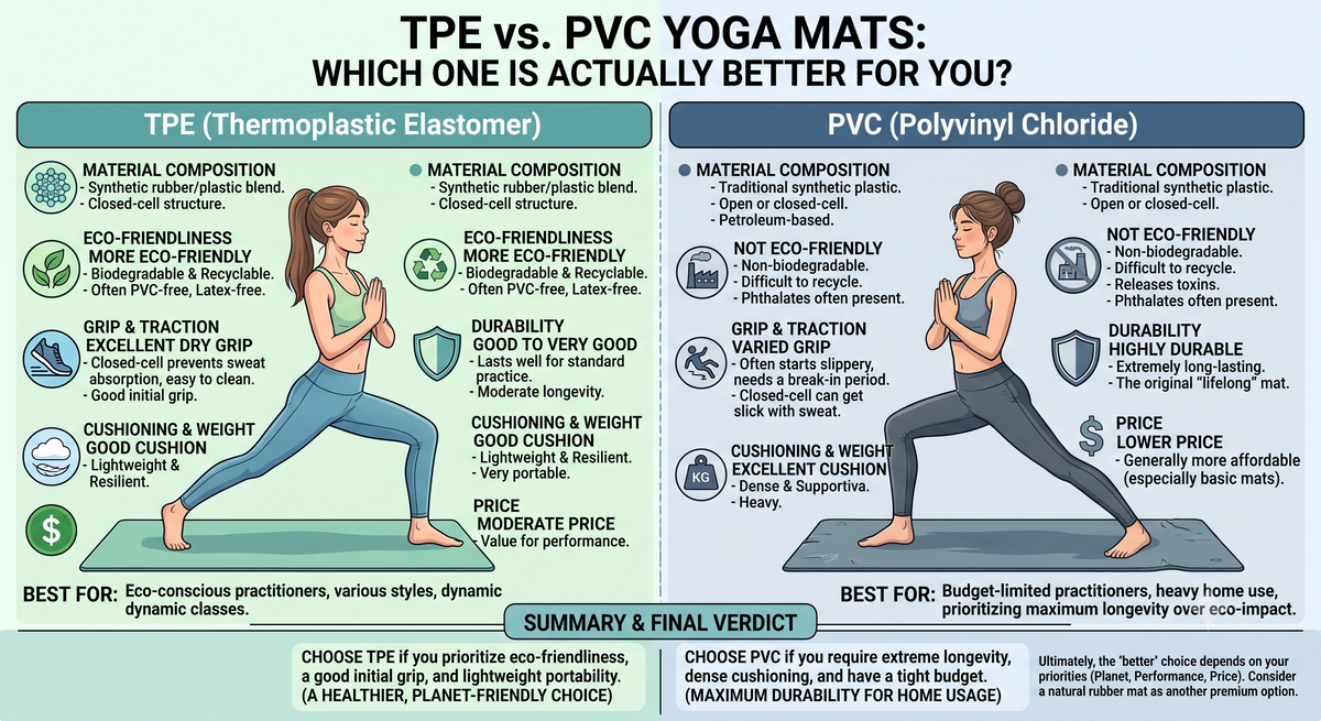 TPE vs PVC Yoga Mats: Which One Is Actually Better for You?