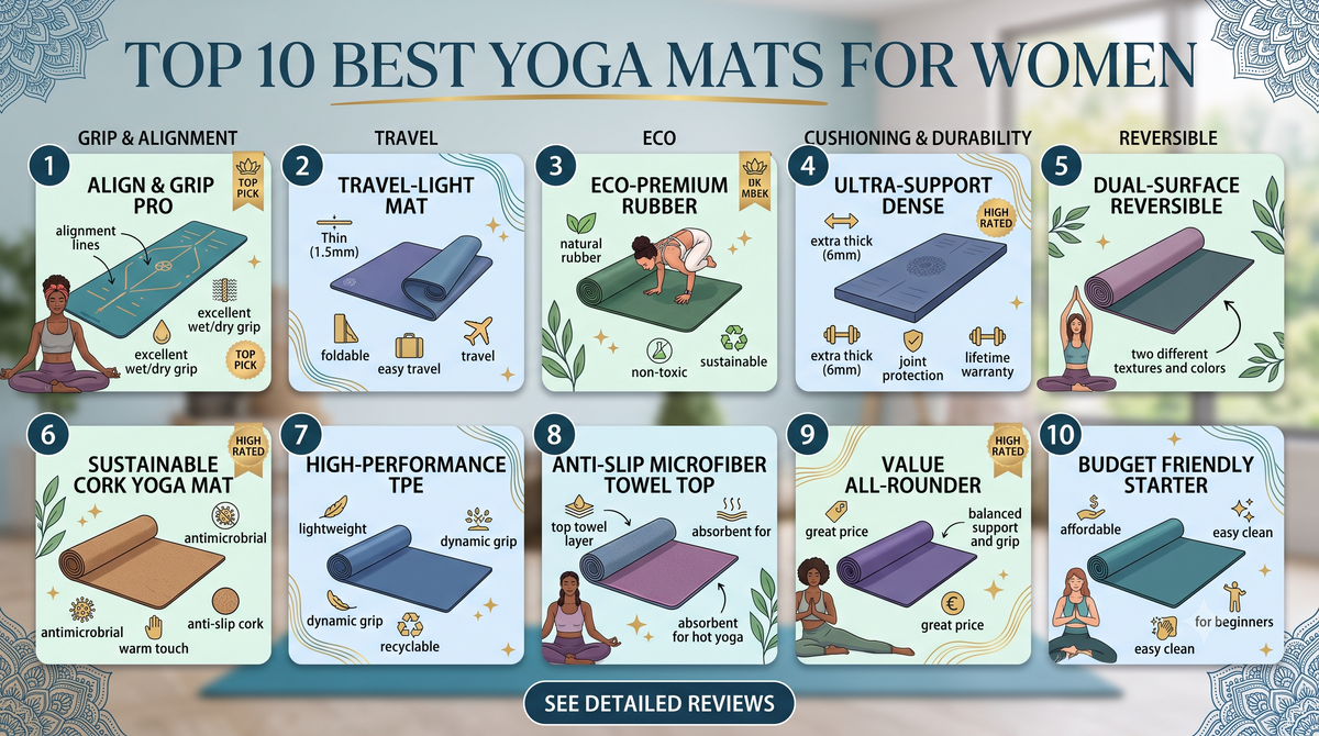Top 10 Best Yoga Mats for Women (2026 Guide)