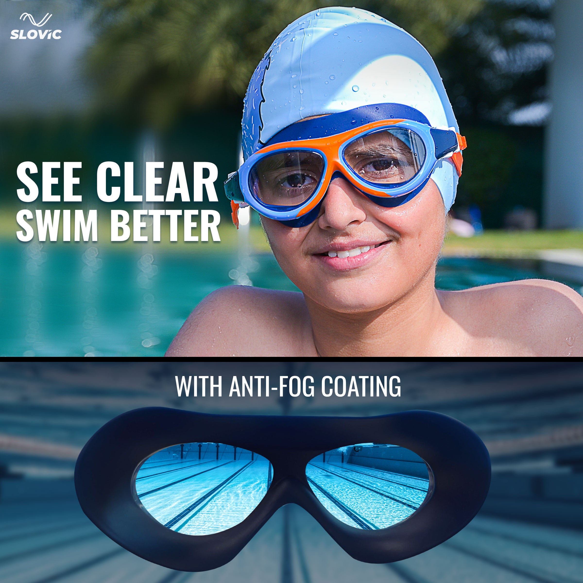 Bear Swimming Combo For Boys – Silicone Cap & Goggles | Anti-Chlorine, Tear-Resist