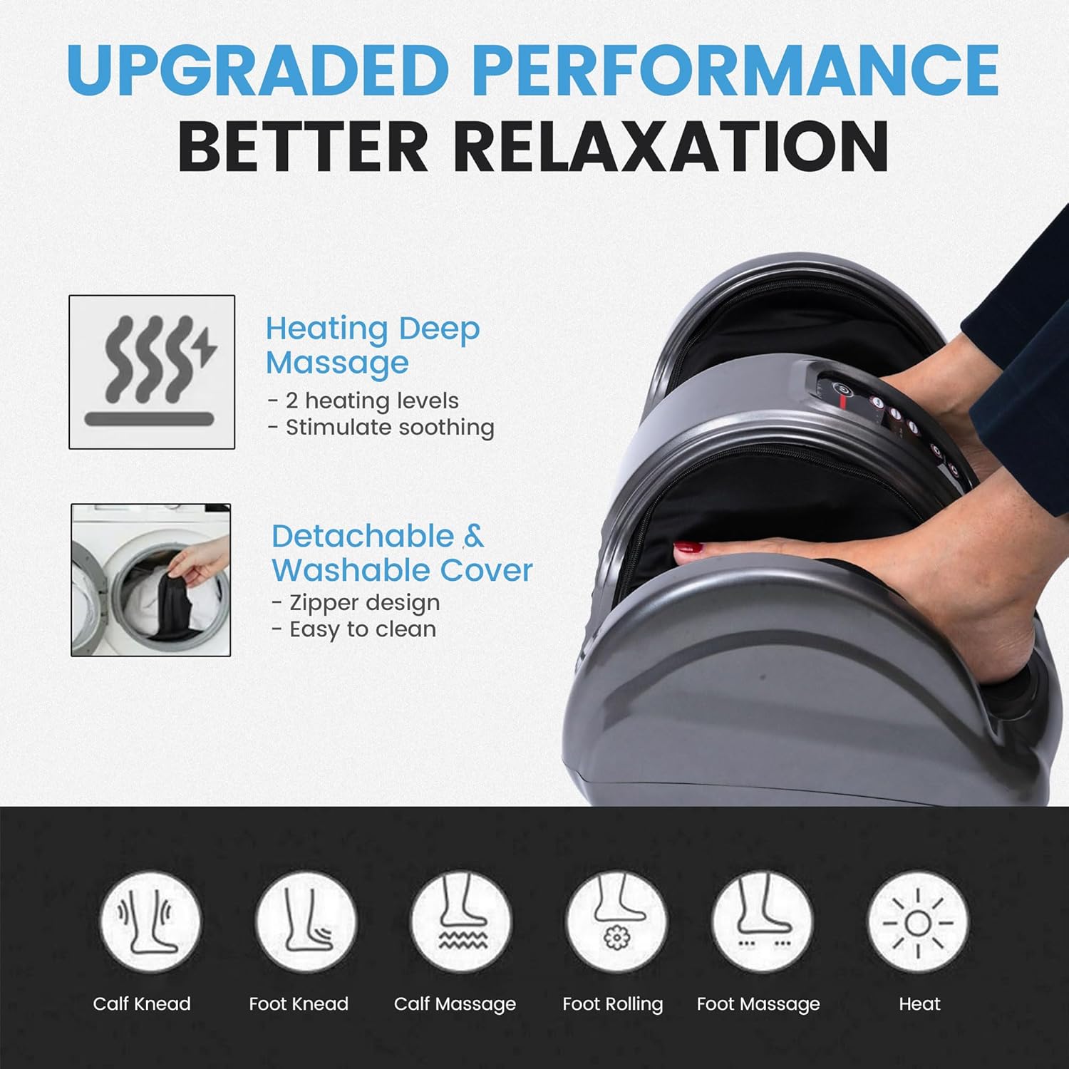 Foot Massager Machine for Pain Relief | Feet Massager for Blood Circulation | 4 Massage Modes