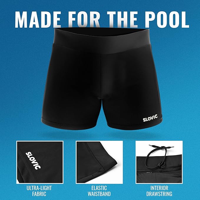 Swimming Shorts for Men – Quick‑Dry, Poly Spandex, Adjustable Drawstring, 4‑Way Stretch