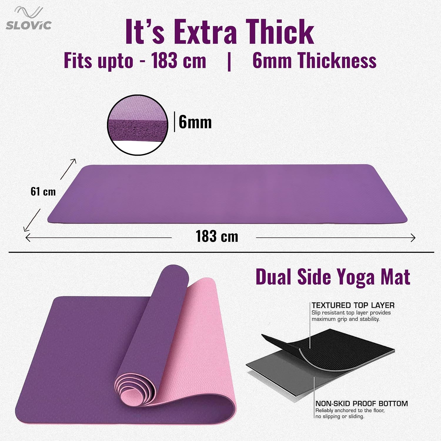 Yoga Mats For Women (TPE 6mm)
