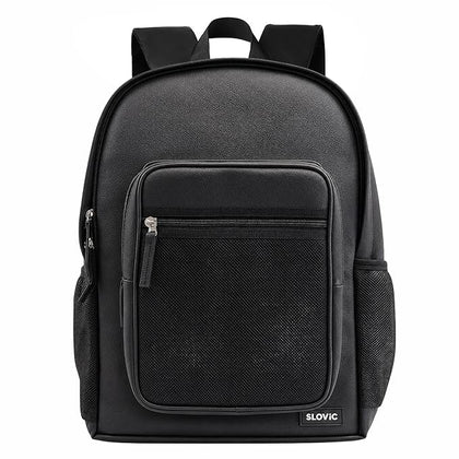 Laptop Bag for Men & Women 22 LTR | PU Leather Finish Backpack Bag | Black