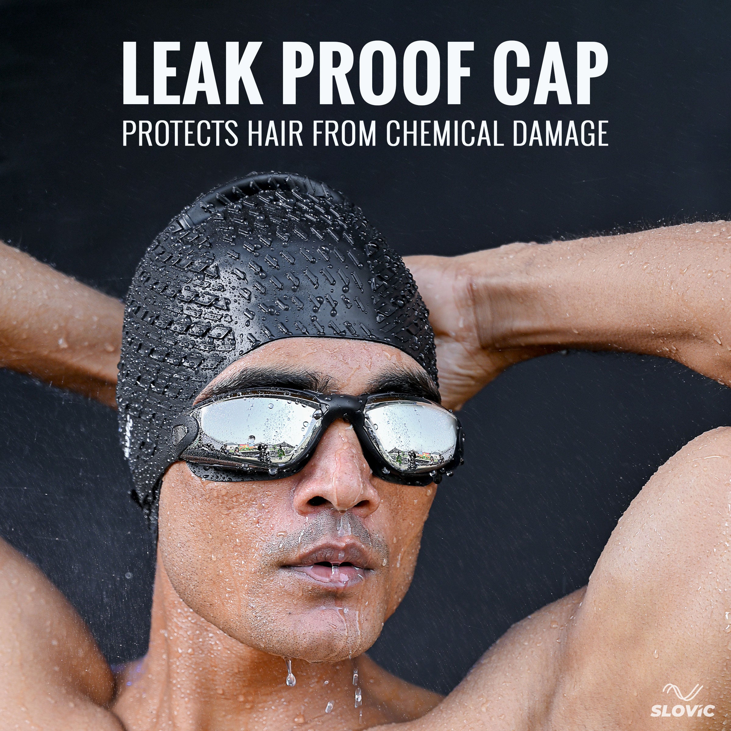Swimming Combo – Unisex Goggles & Silicone Cap, Anti‑Fog, UV Protection, Universal Fit (Black)