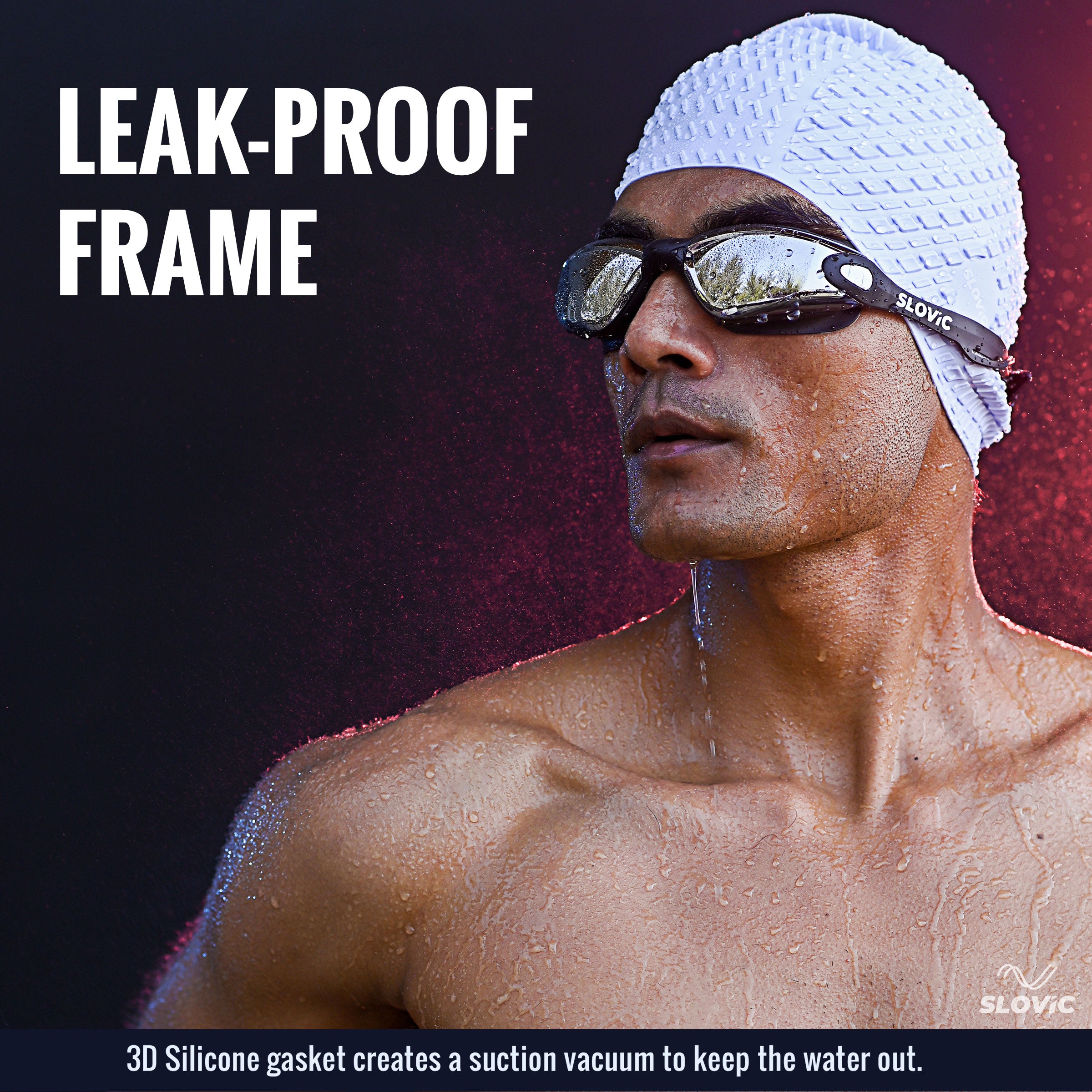 Swimming Combo – Goggles & Silicone Cap, Anti‑Fog, UV Protection, Universal Fit (Black + Blue)