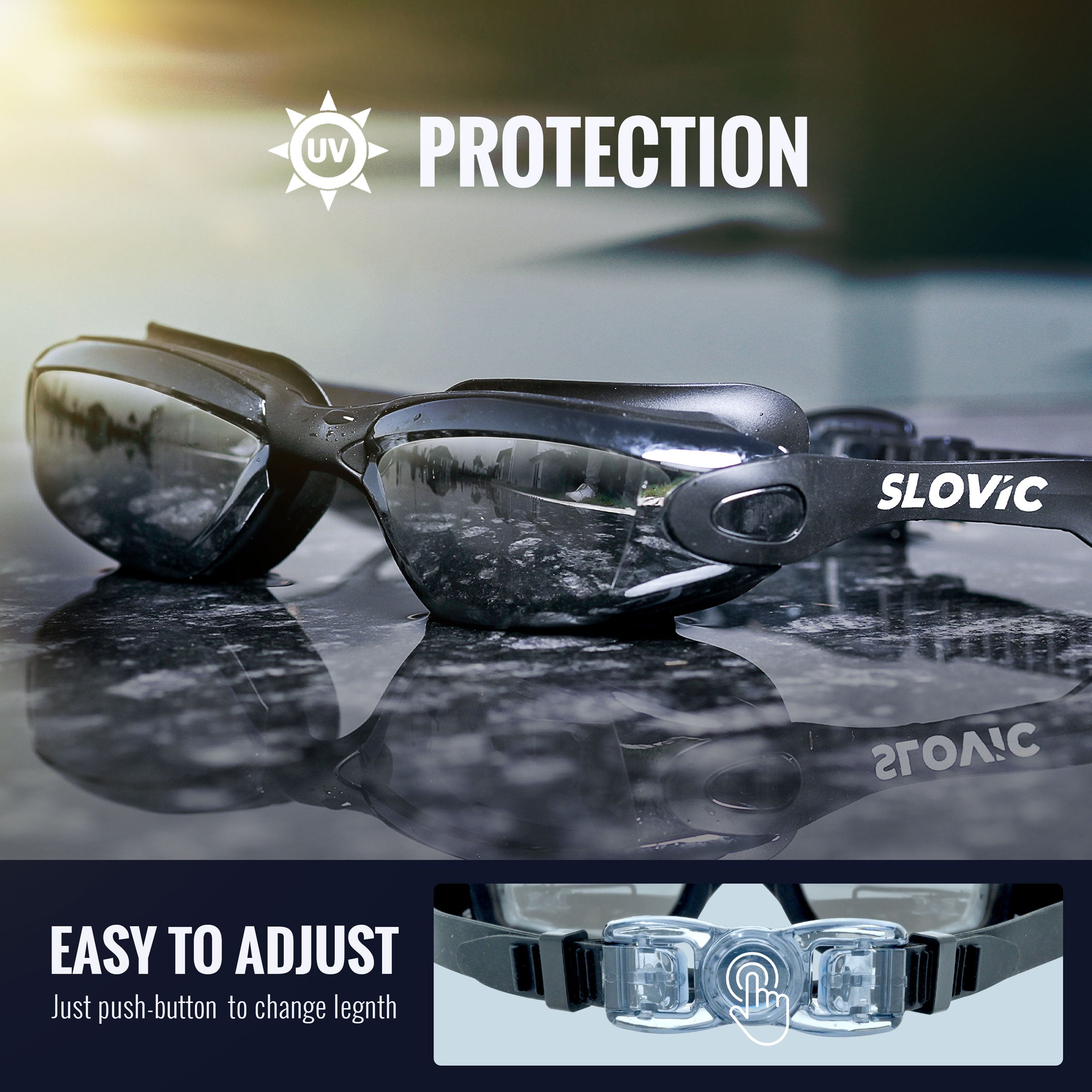 Swimming Goggles | Swimming Goggles – Anti‑Fog, UV Protection, Universal Fit, Shatter‑Proof (Adult, Unisex, Black)Adult | Unisex | Black