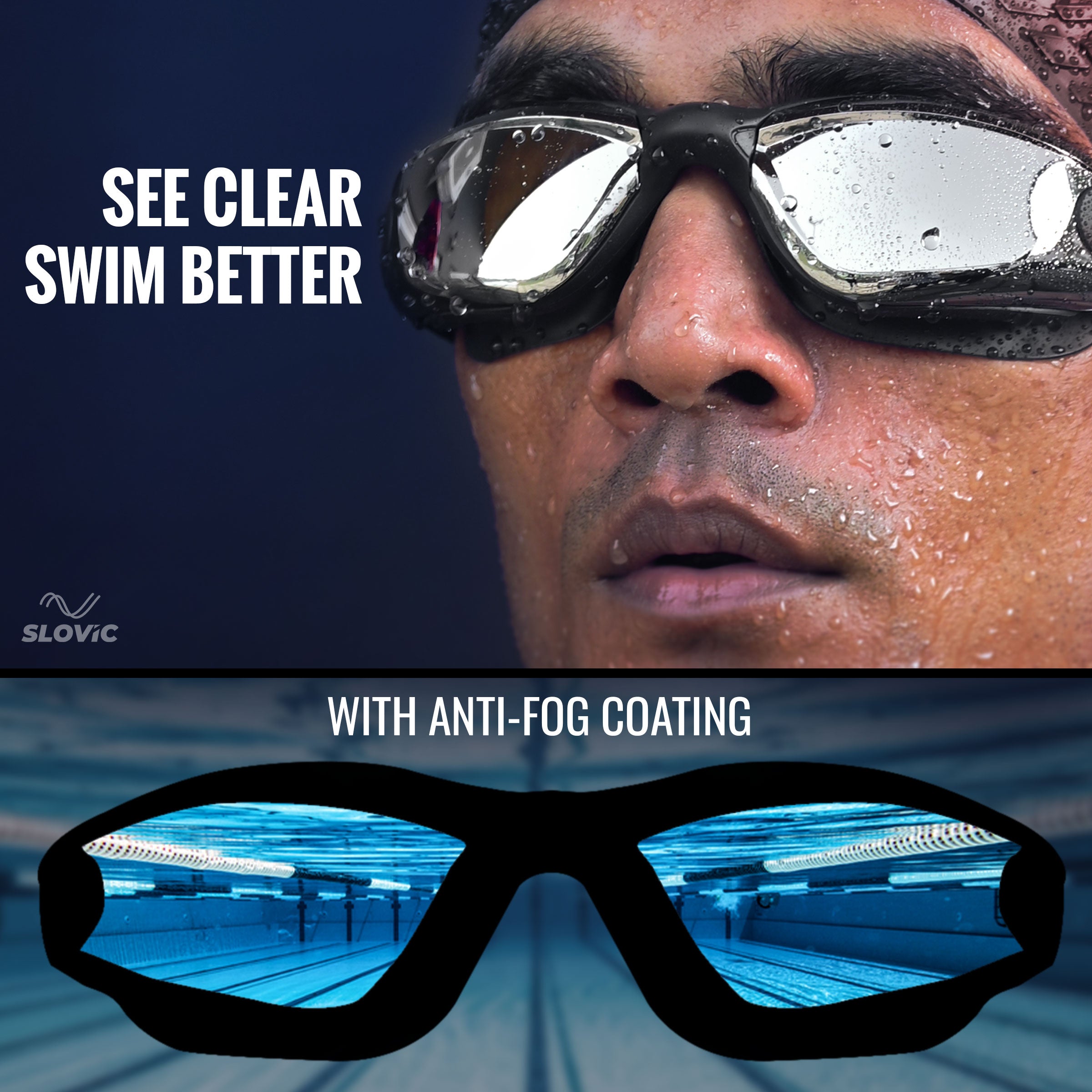 Swimming Combo – Goggles & Silicone Cap, Anti‑Fog, UV Protection | Adult | Unisex | Black