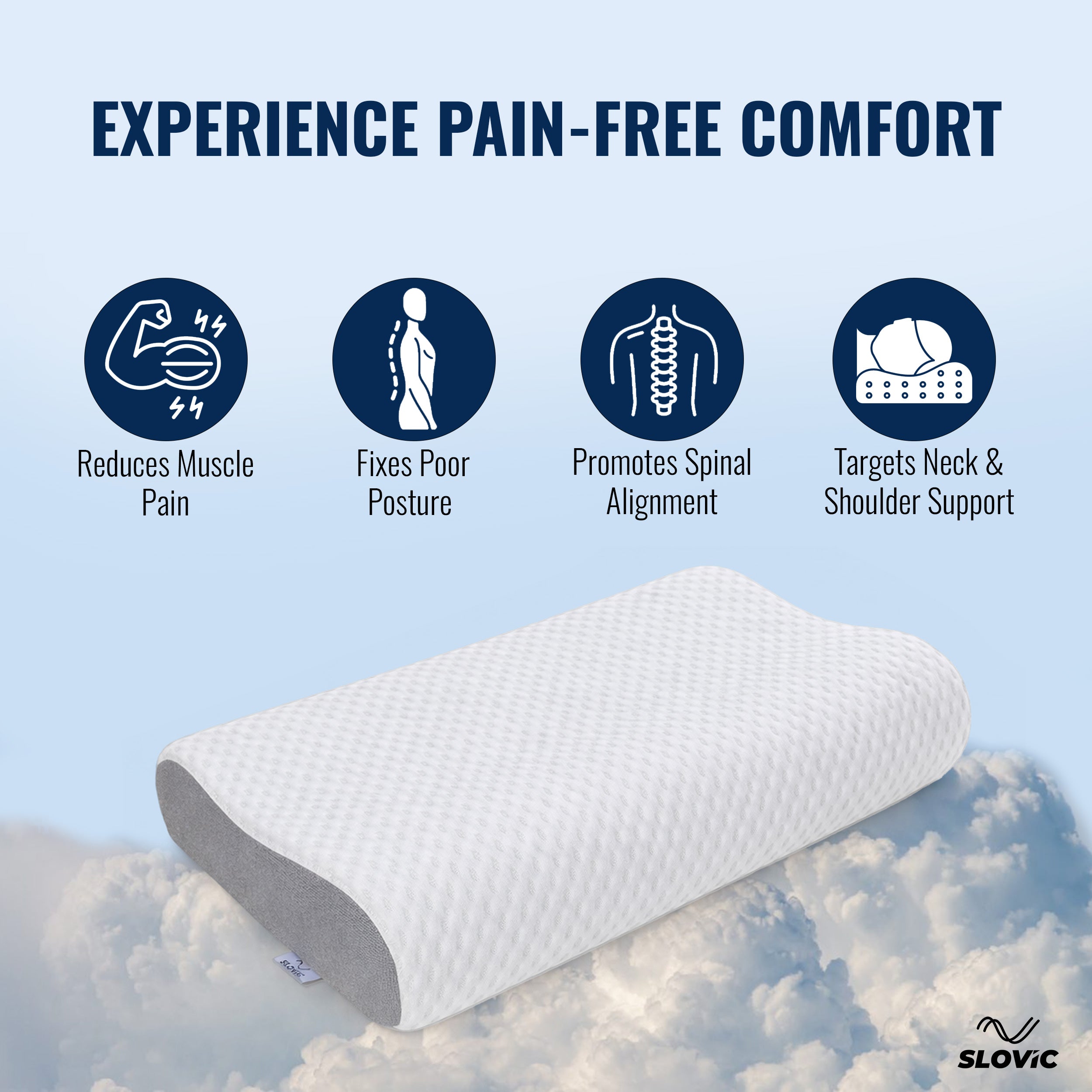 SLOVIC Cervical Pillow for Neck Pain