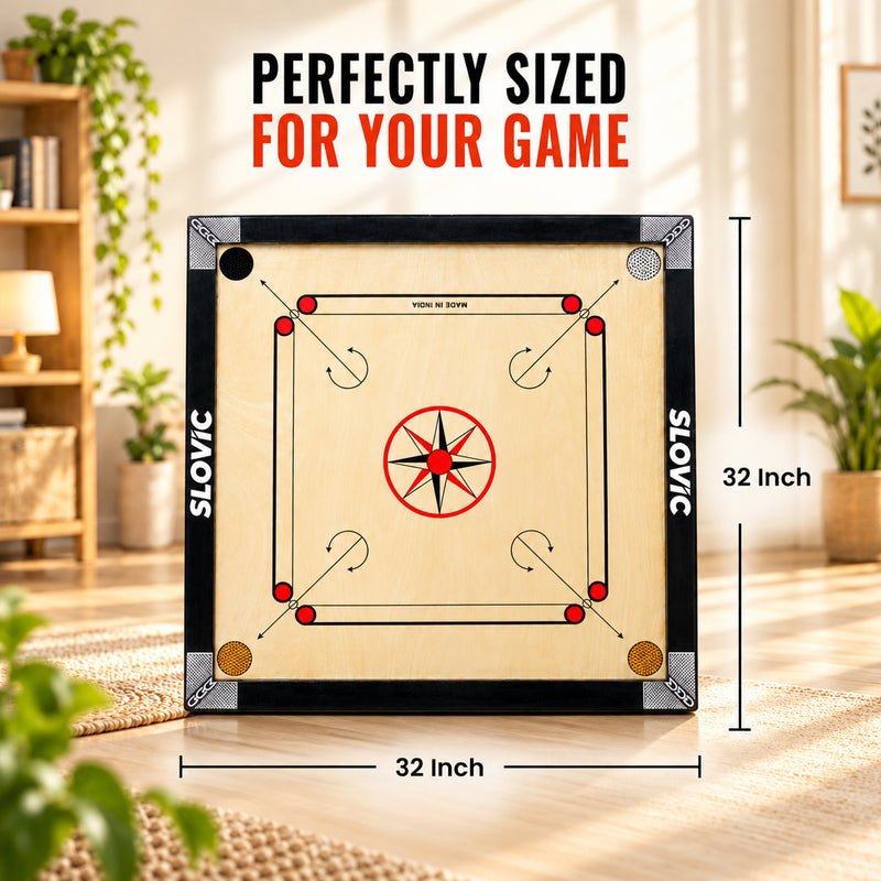 Carrom Board 32 × 32 Inches with 5-Ply Carton