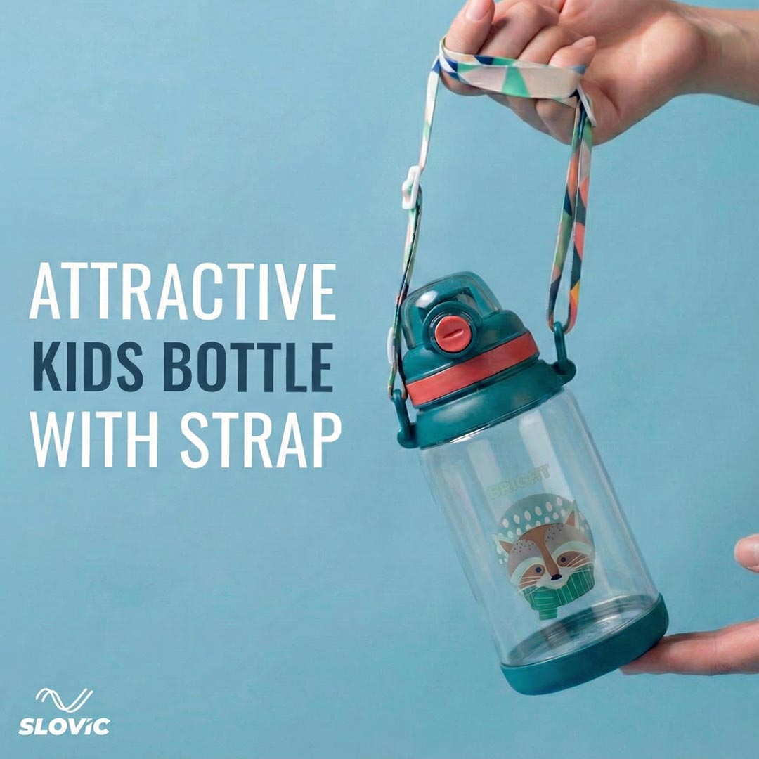 School Kids Water Bottle 550ml | Leakproof with Strap