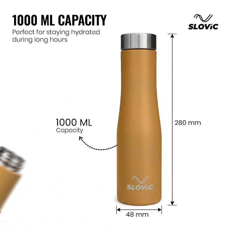 Sandstone Steel Bottle Leak Proof | 1 Litre