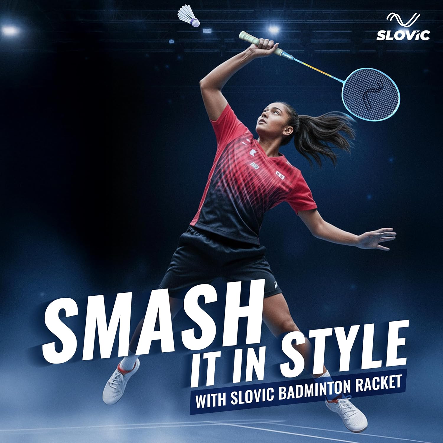 Slovic Iron Badminton Racket- White