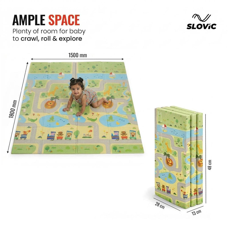 Foldable Play Mat | 3 Fold with zip slider bag