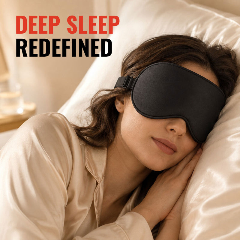 Eye Mask - Black -Soft Sleeping Mask for Relaxation, Travel & Rest