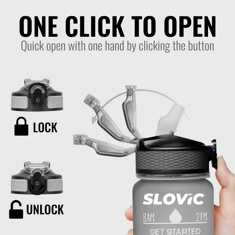 Sipper Bottle 1L - Motivational Time Marks