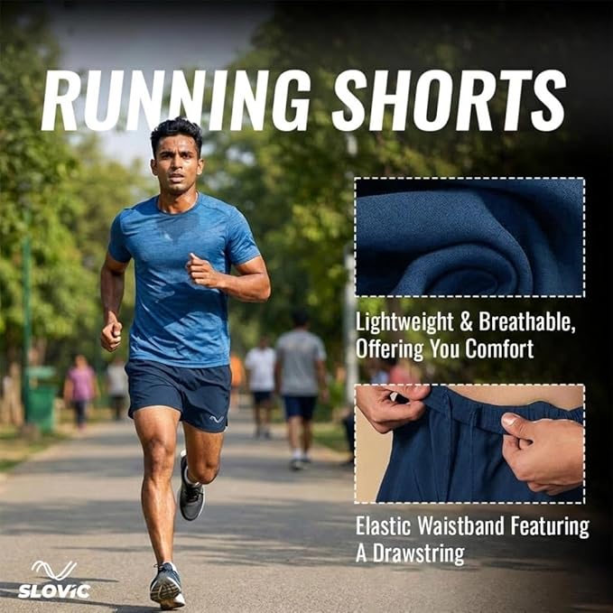 Running Shorts for Men with Phone Pocket - M