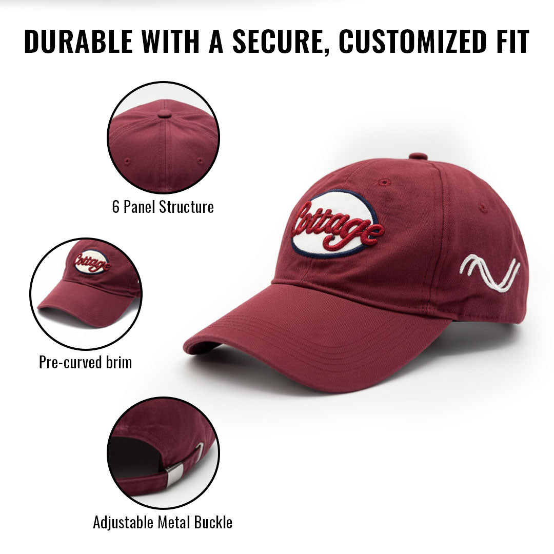 Men's Embroidered Cap- Maroon
