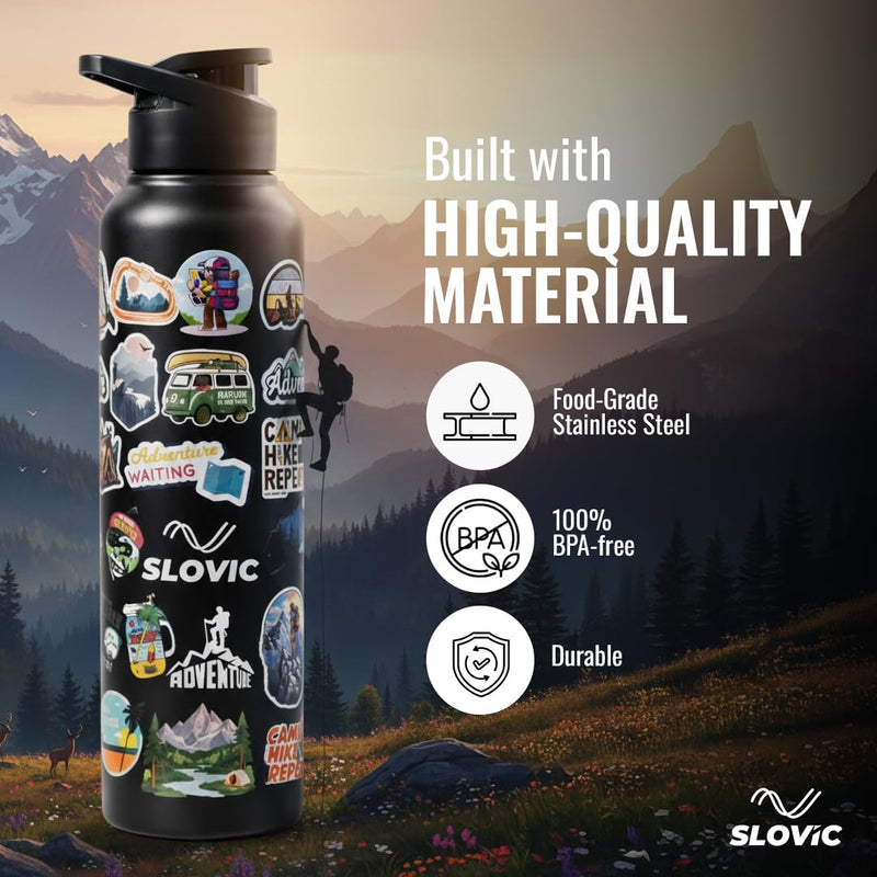 Steel Water Bottle 1L | BPA Free Leak-Proof Sipper Bottle
