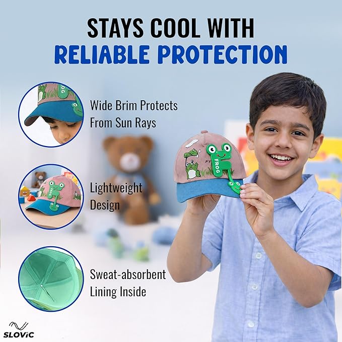 Slovic Kids Cap | Frog & Rabbit Design