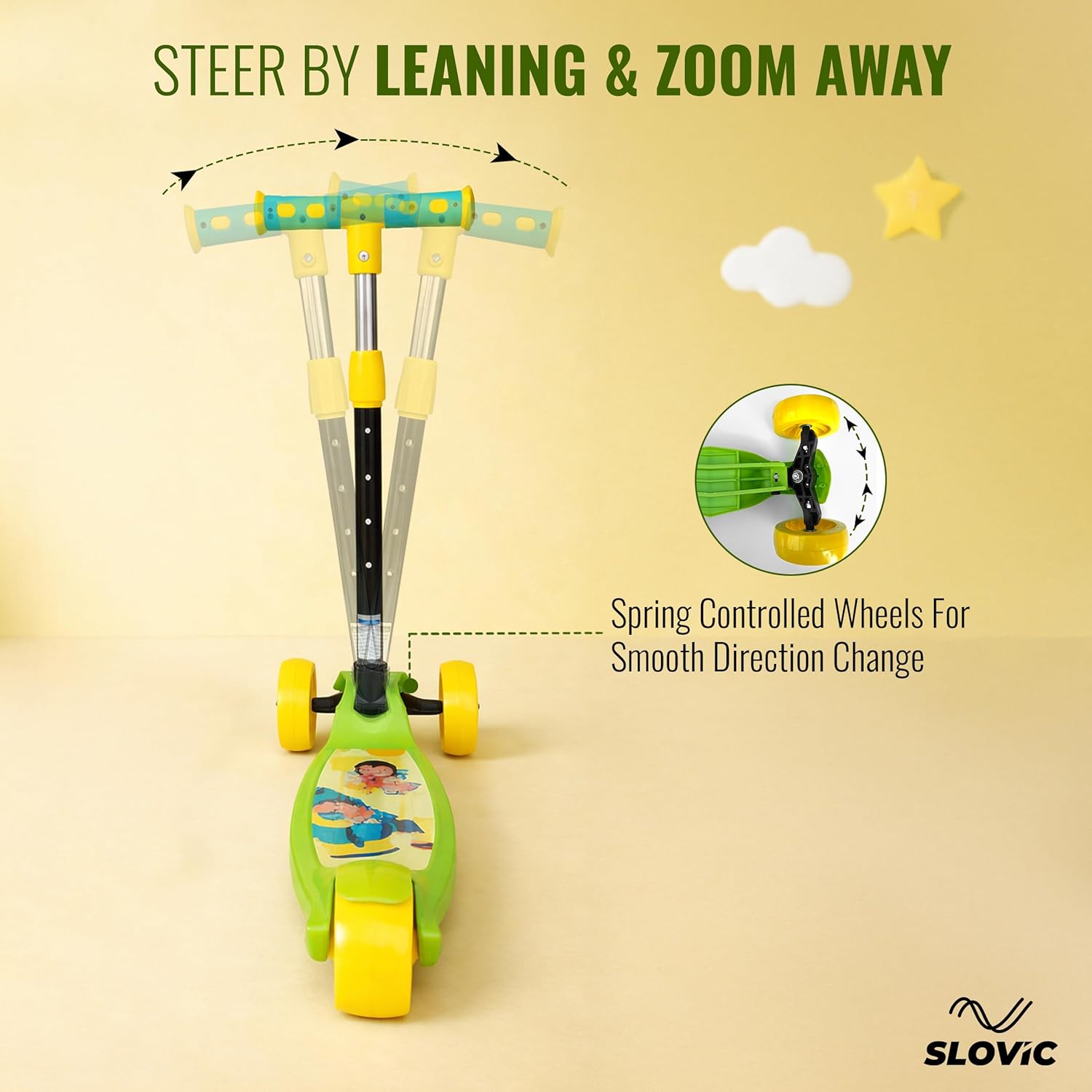 Foldable Kick Scooter – 3-Wheel, Adjustable & BIS Approved