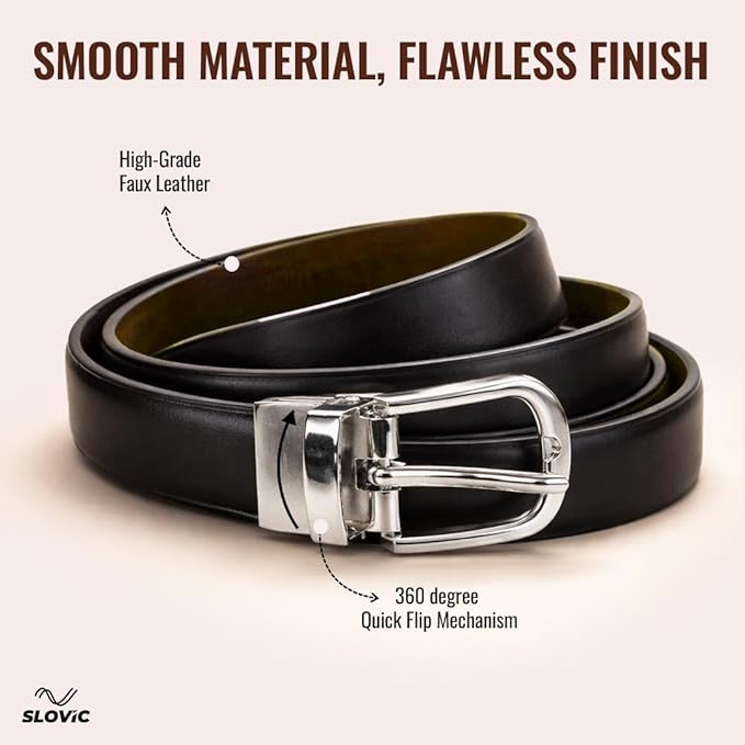 2-in-1 Reversible Leather Belt for Women