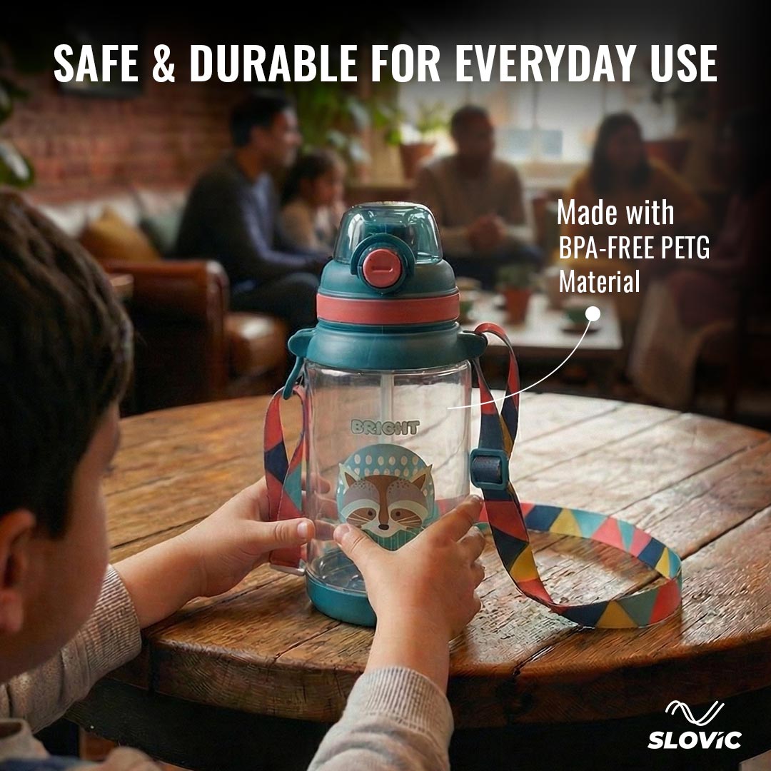 School Kids Water Bottle 550ml | Leakproof with Strap