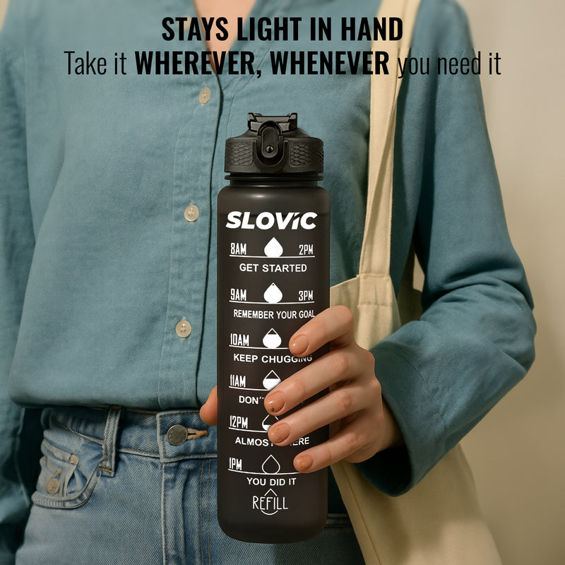Sipper Bottle 1L - Motivational Time Marks