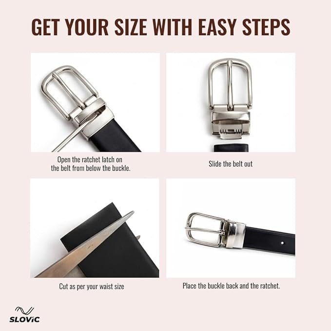 2-in-1 Reversible Leather Belt for Women