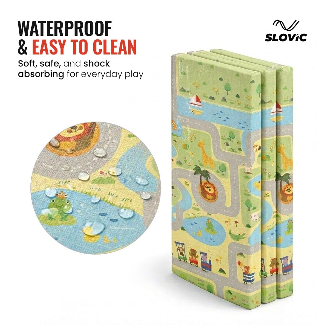 Foldable Play Mat | 3 Fold with zip slider bag