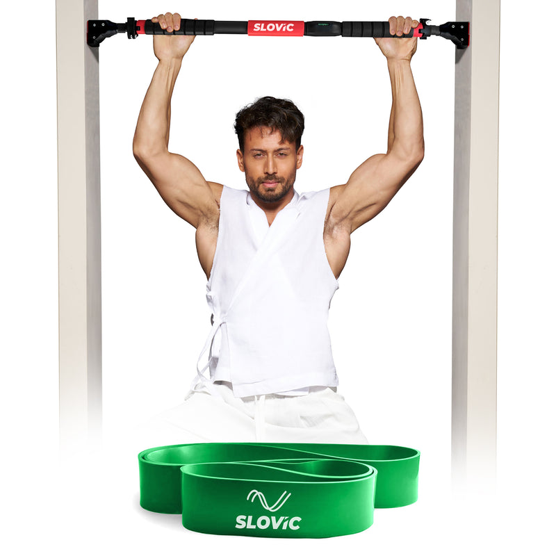 200 KG Pull Up Bar + 40–60 KG Resistance Band Combo (Green Band)
