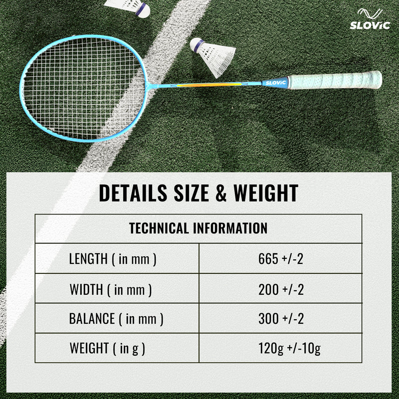 Iron Badminton Racket- White