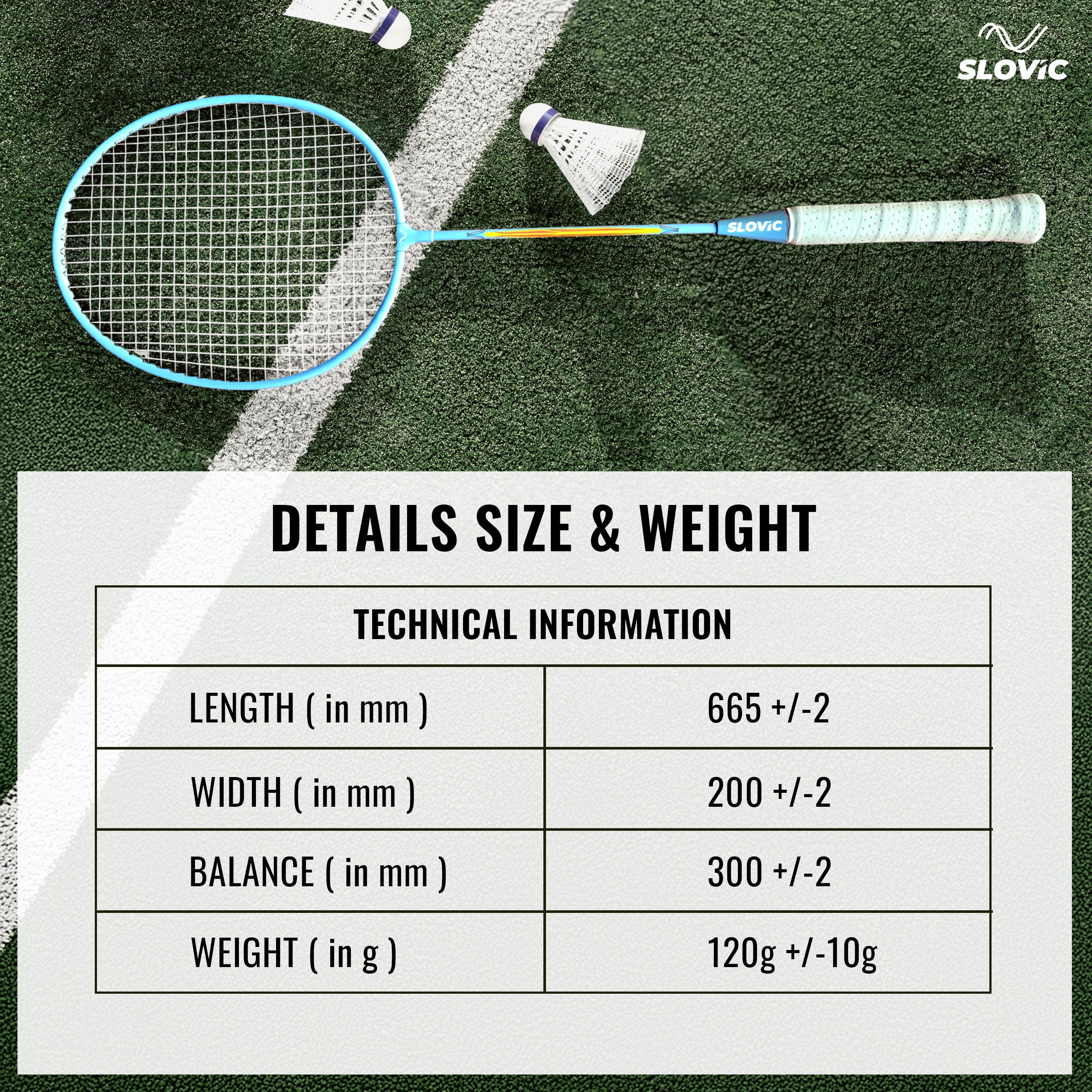 Iron Badminton Racket- White