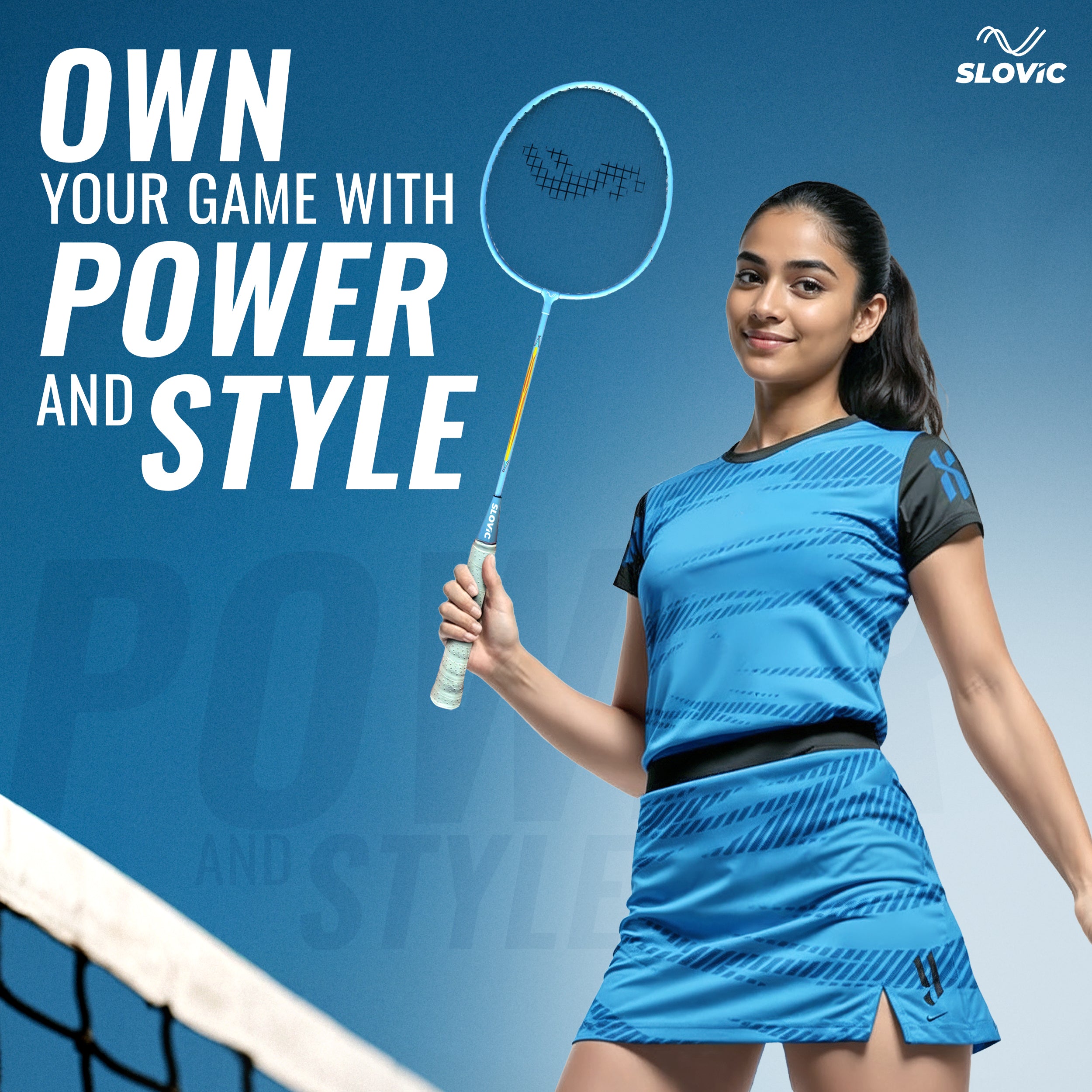 Iron Badminton Racket- White