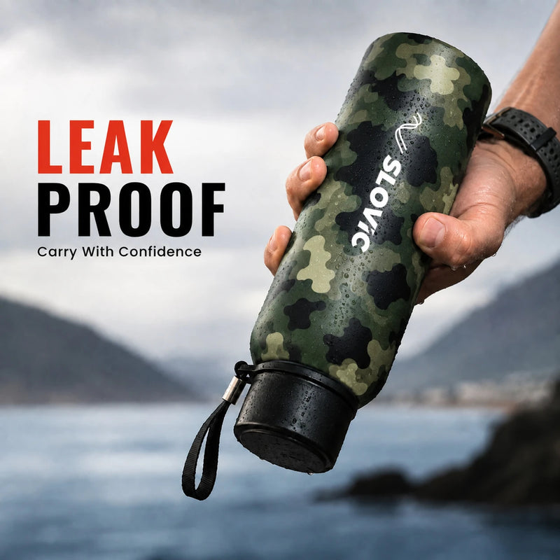 Camouflage Steel Flask Bottle 750ml - Multicolour - Travel & Daily Use