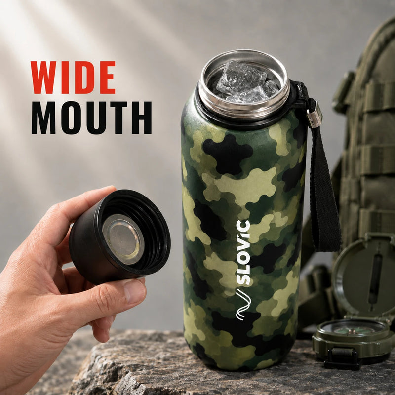 Camouflage Steel Flask Bottle 750ml - Multicolour - Travel & Daily Use