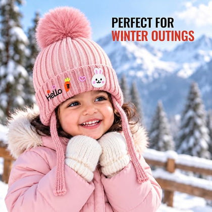 CozyCub Pink Winter Cap for Kids