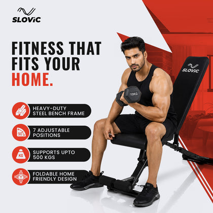 Adjustable Gym Bench for Home Workout | Up to 500 KG Capacity