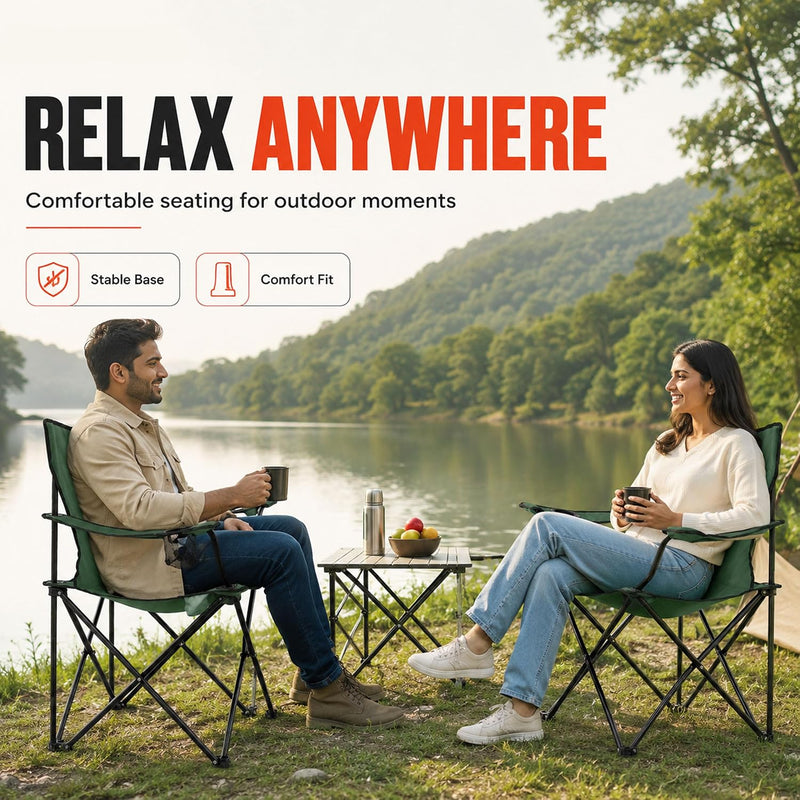 Camping Chair - Portable Folding Chair for Camping, Picnic & Outdoor