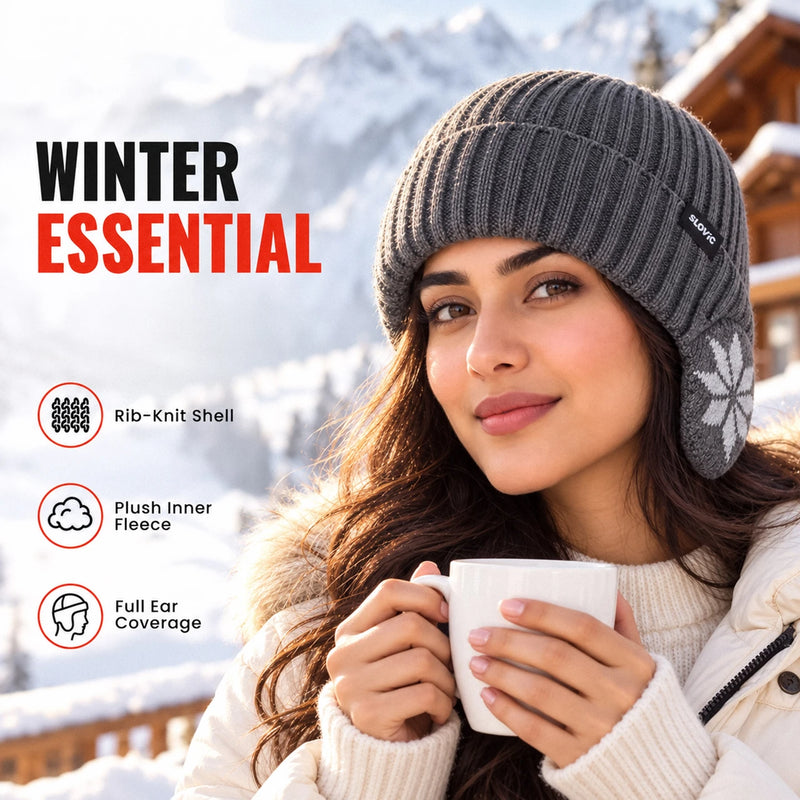 Frost Guard Ear Winter Cap - Grey - Winter Wear