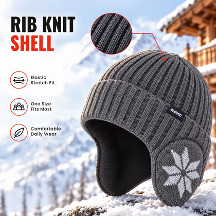 Frost Guard Ear Winter Cap - Grey - Winter Wear