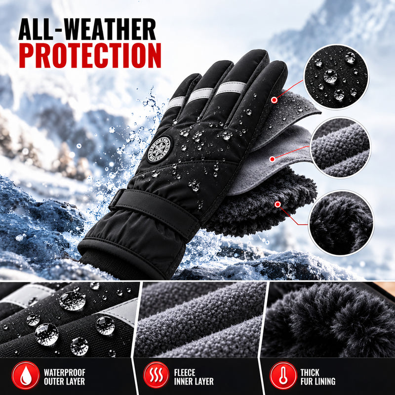 IceShield Winter Gloves - White - Cold Weather Wear