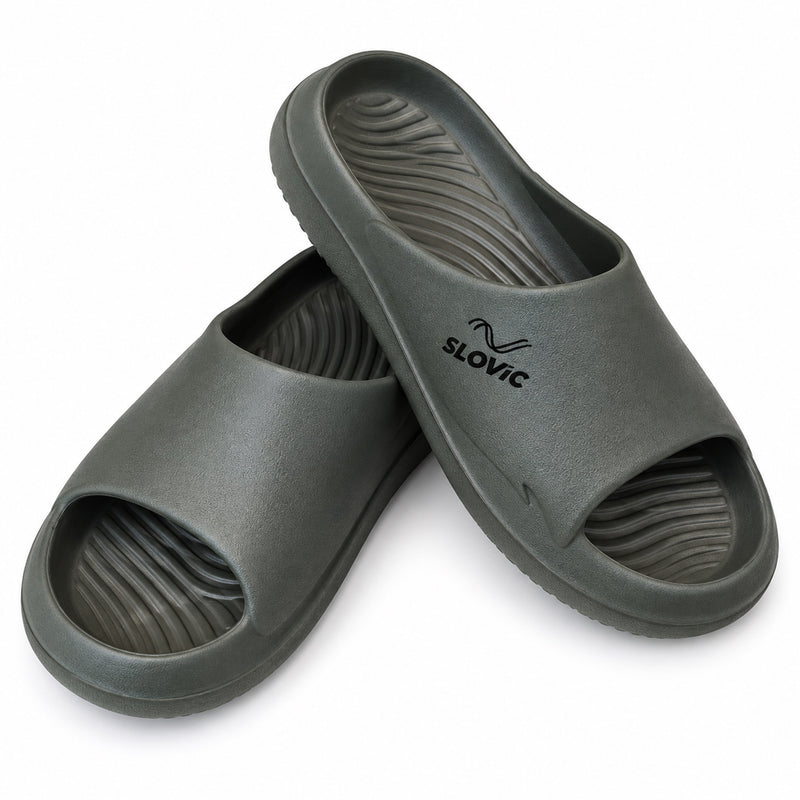 Men's EVA Sliders Slippers - Olive Green - Lightweight & Comfortable