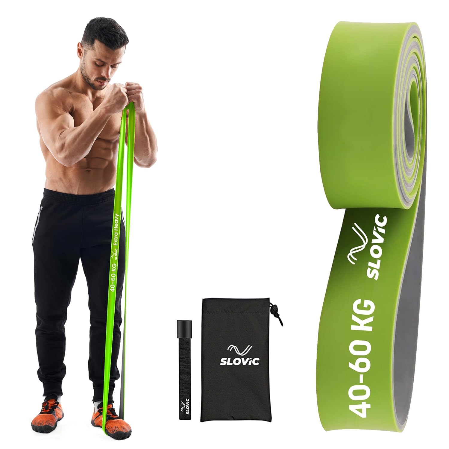 SLOVIC Resistance Band 40-60 Kg (Green & Grey)