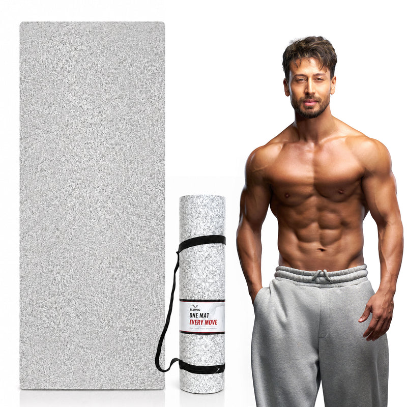 Yoga Mat - Marble Design - 8mm - Anti-Slip & Cushioned