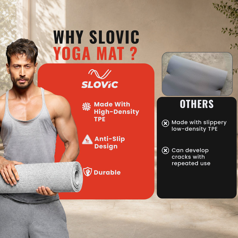 Yoga Mat - Marble Design - 8mm - Anti-Slip & Cushioned