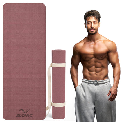 EVA Yoga Mat (4MM) With Strap | Wine