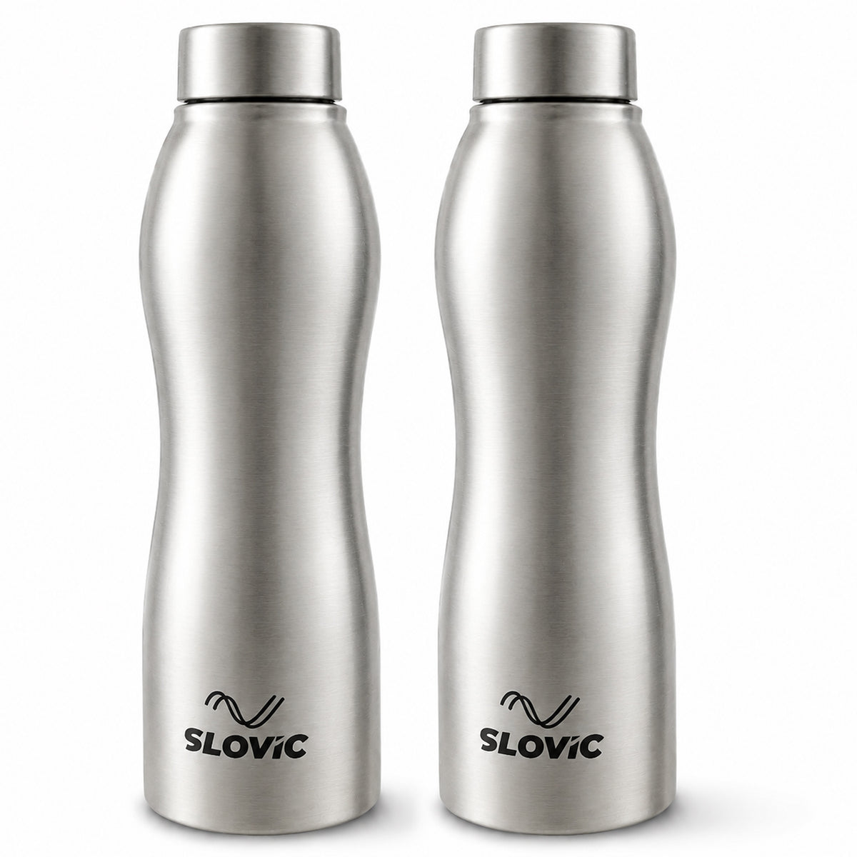 Essence Steel Water Bottle 1L - Pack of 2 - Stainless Steel Bottles for Home, Gym & Travel