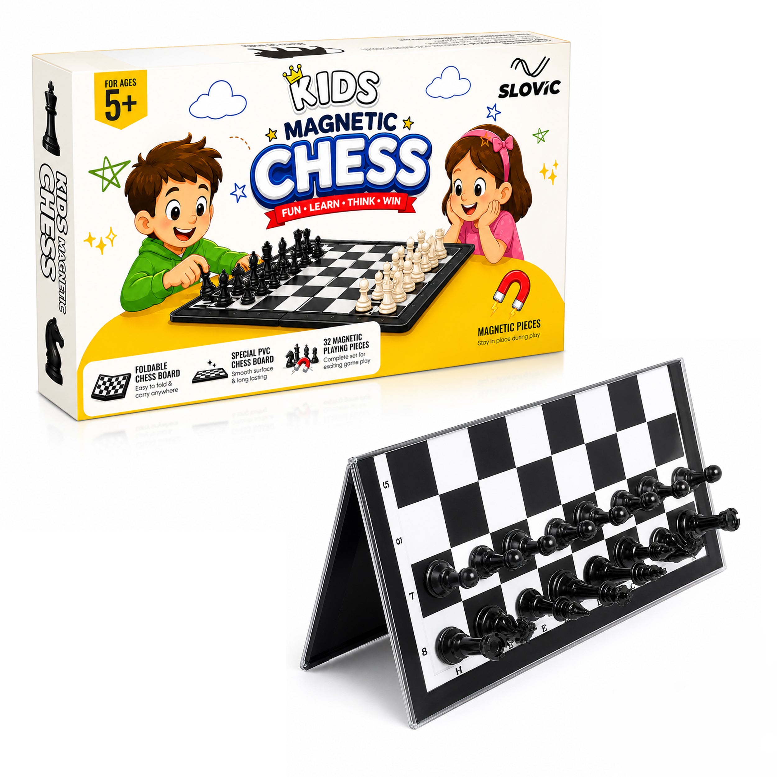 14 Inch Magnetic Foldable Chess Board Set | Magnetic Chess | for Kids & Adults
