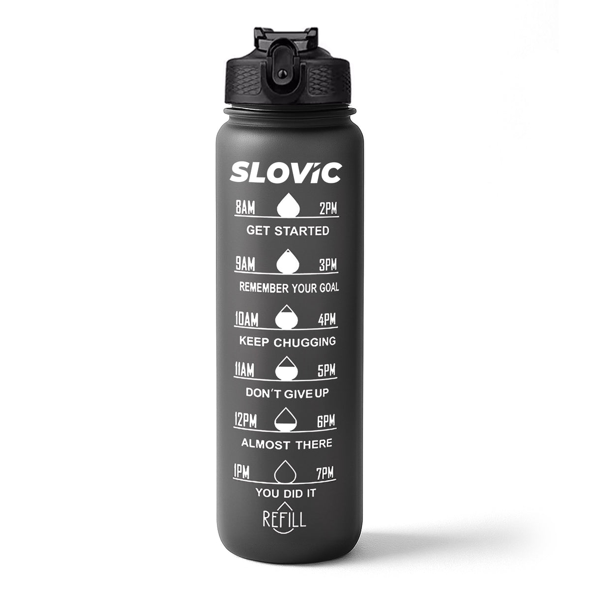 Sipper Bottle 1L - Motivational Time Marks