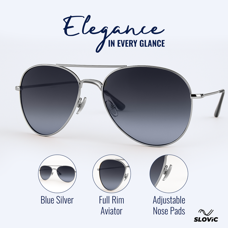 Aviator Sunglasses for Men- Silver